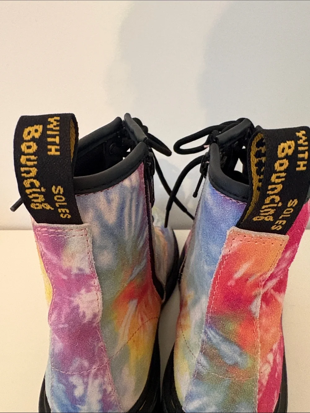 Doc Martens Boots Youth 1460 Rainbow Tie Dye Suede Size US 5 Y2K Pride EUC